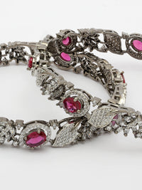 Radiant Elegance: Ruby & Zircon Bangle