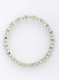 White Zircon Bangle With Rhodium Finish