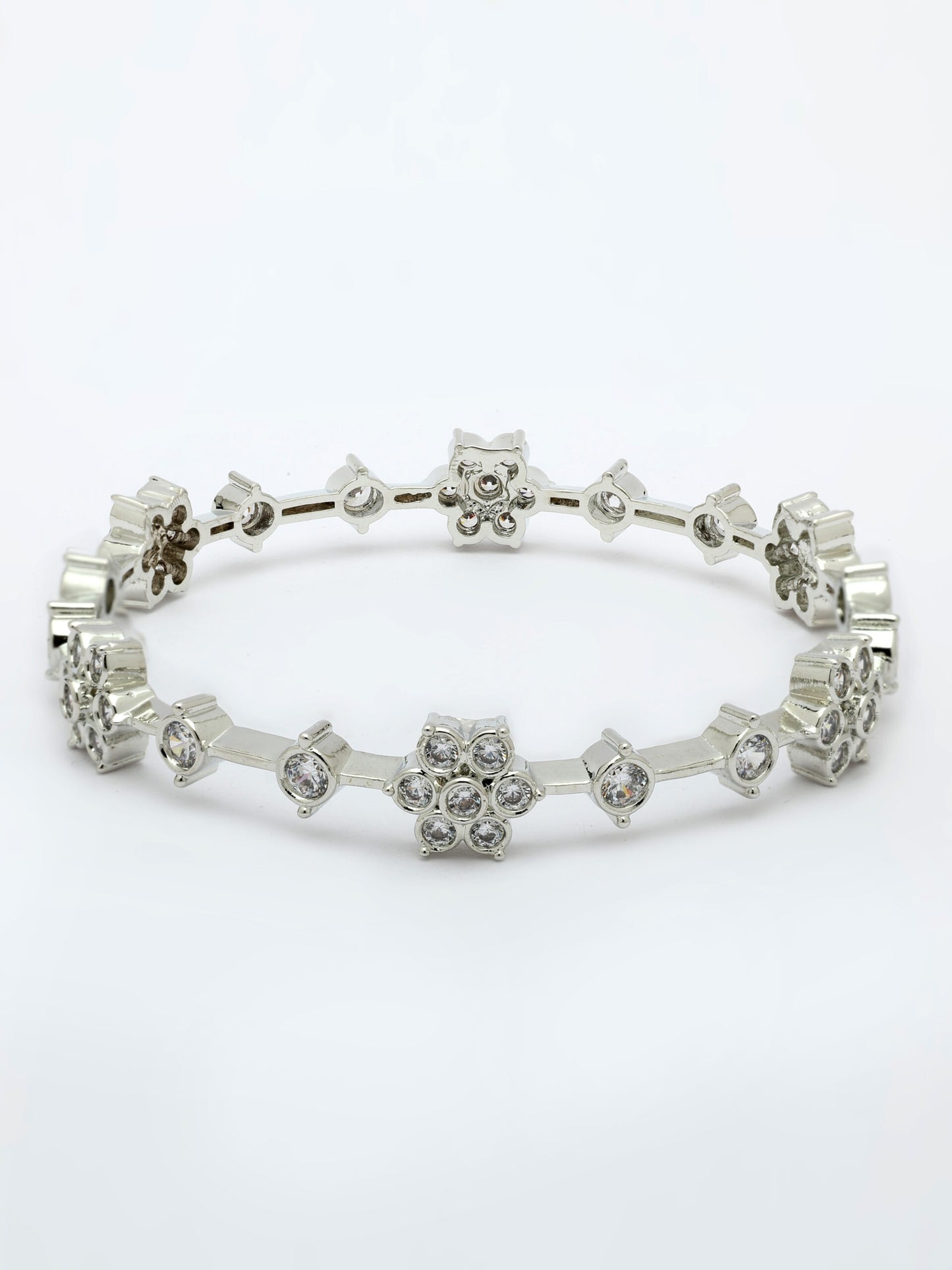 Exquisite Ruby & Zircon Bangle in High Gold Finish