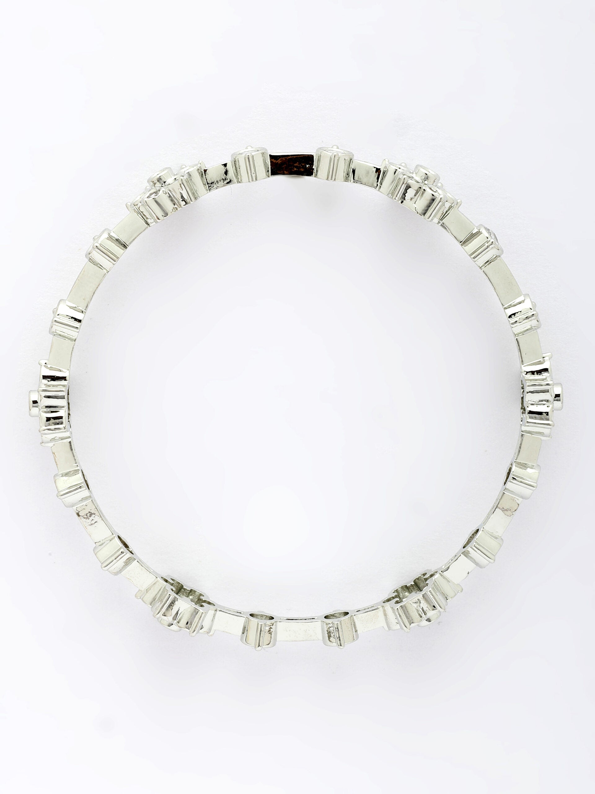 Exquisite Ruby & Zircon Bangle in High Gold Finish