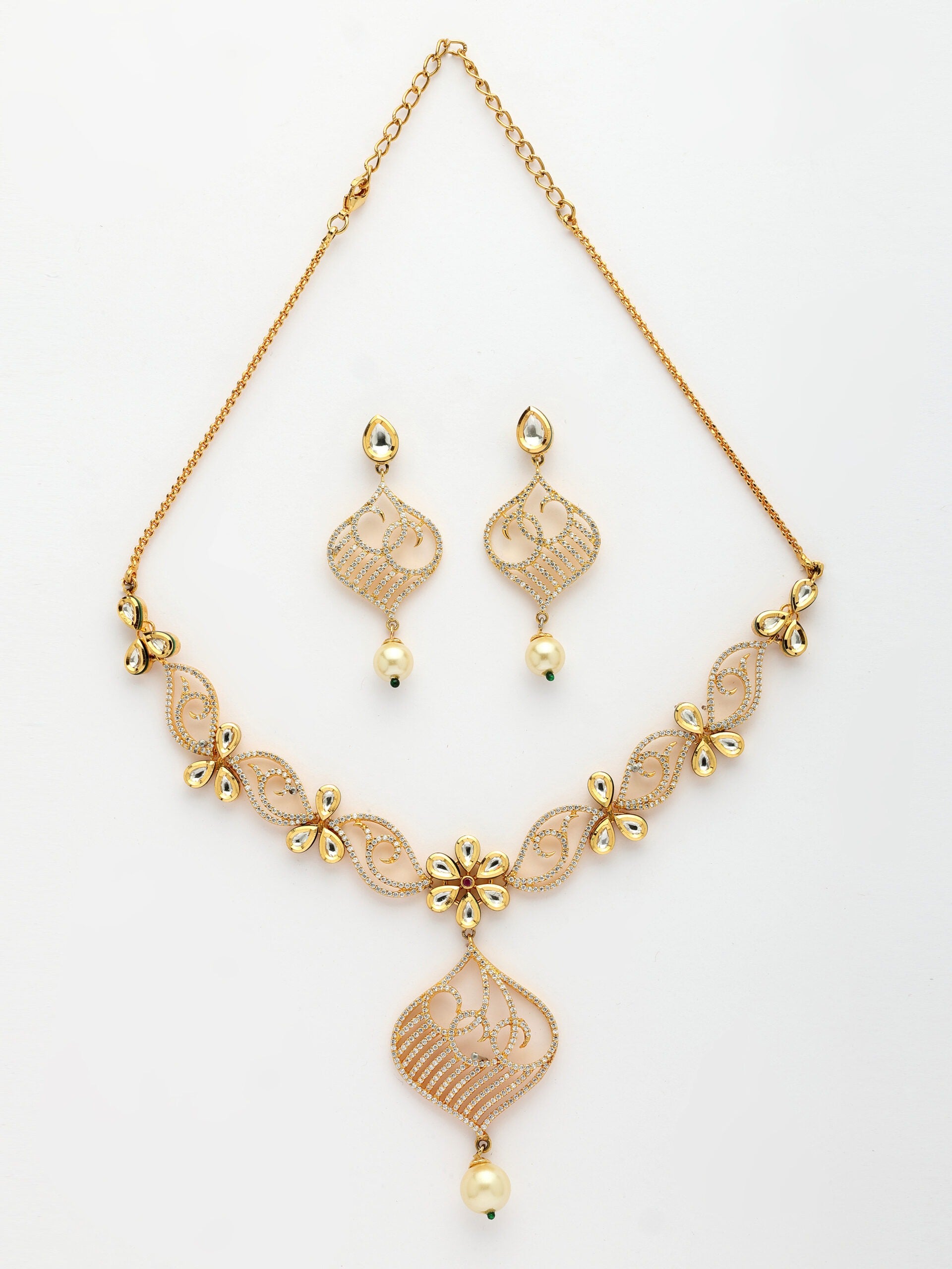 Kundan Elegance With MOP & Zircon