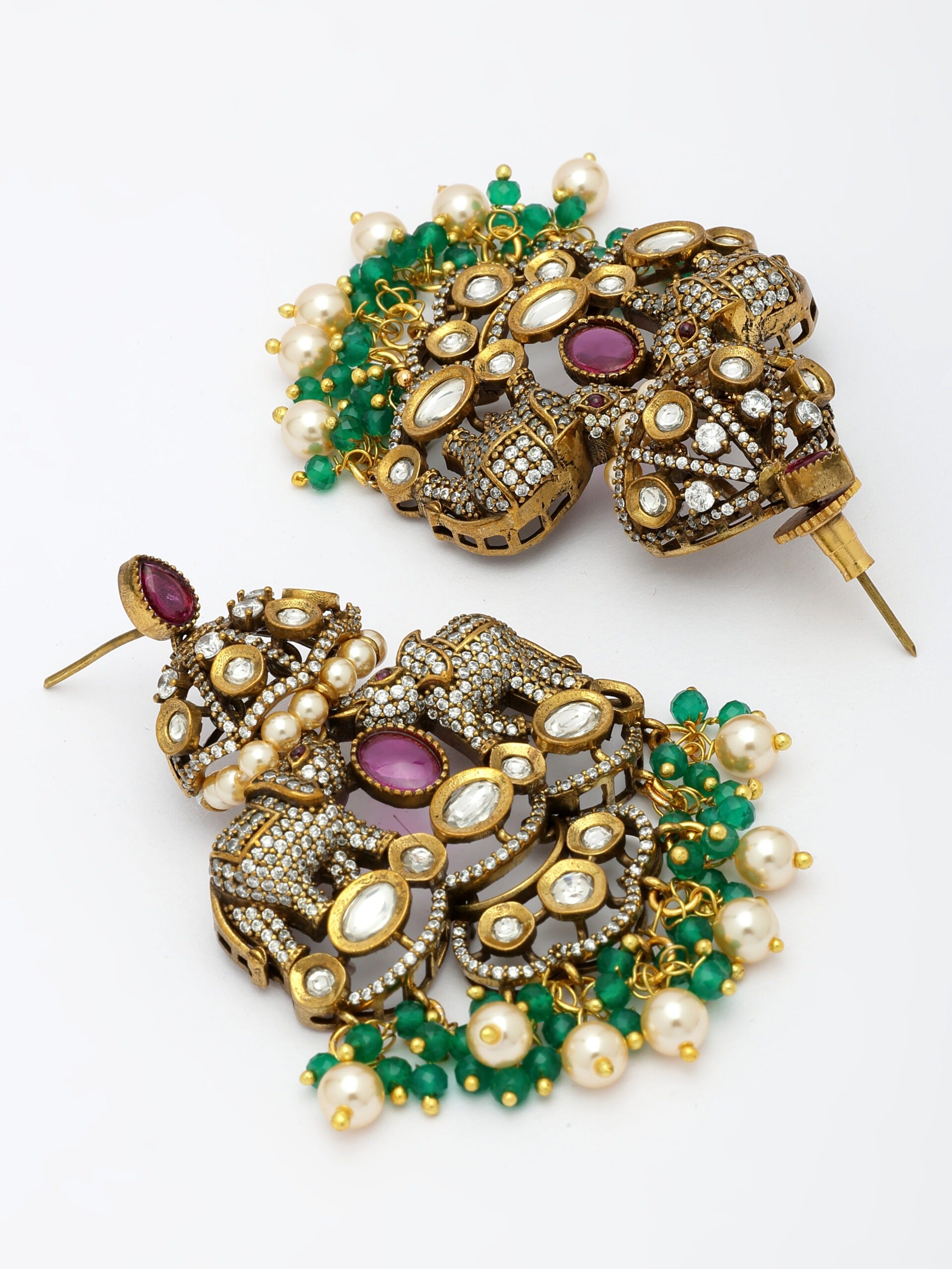 Exquisite Multi-Layer Moissanite, Ruby & Zircon Haaram