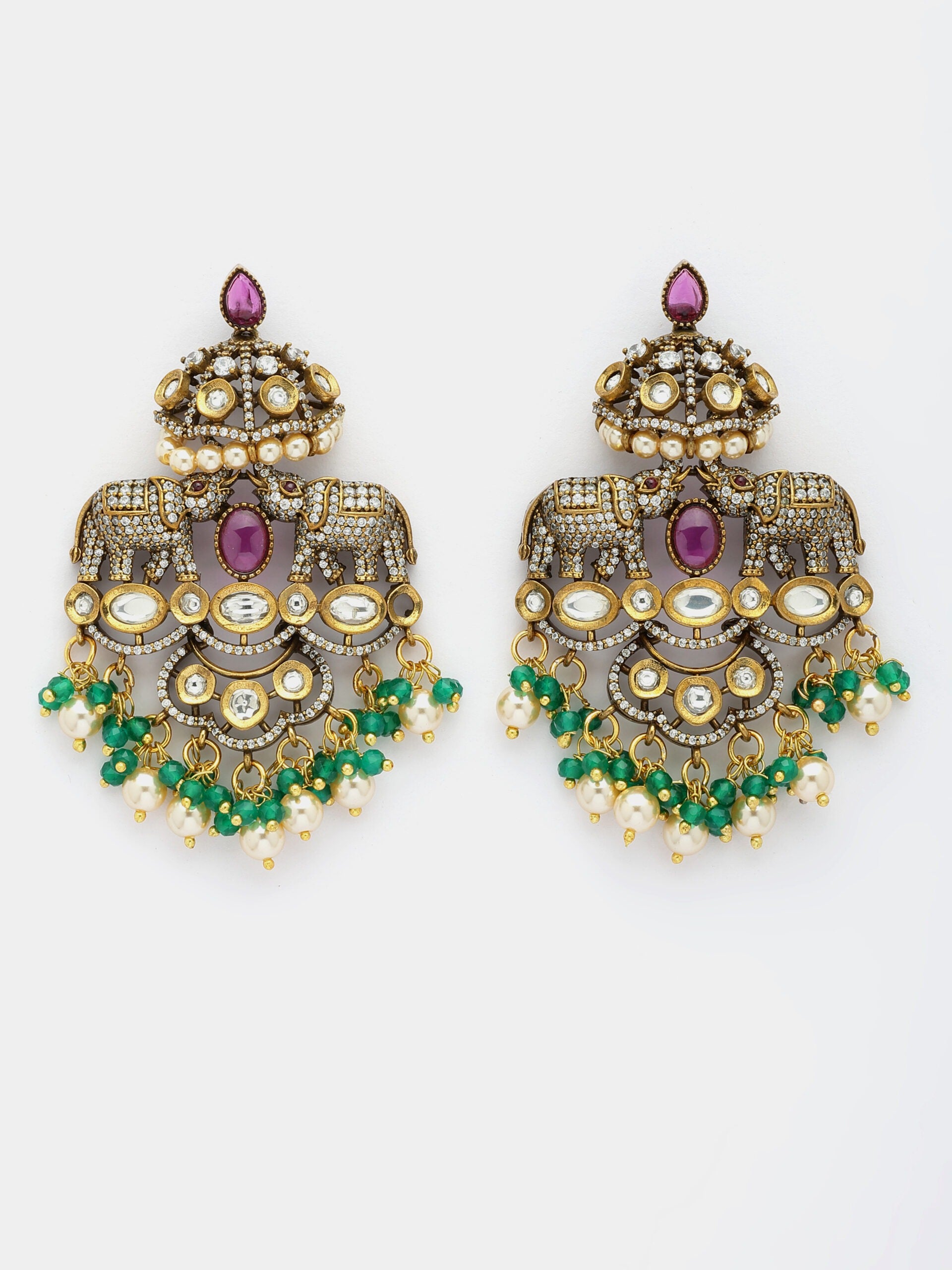 Exquisite Multi-Layer Moissanite, Ruby & Zircon Haaram