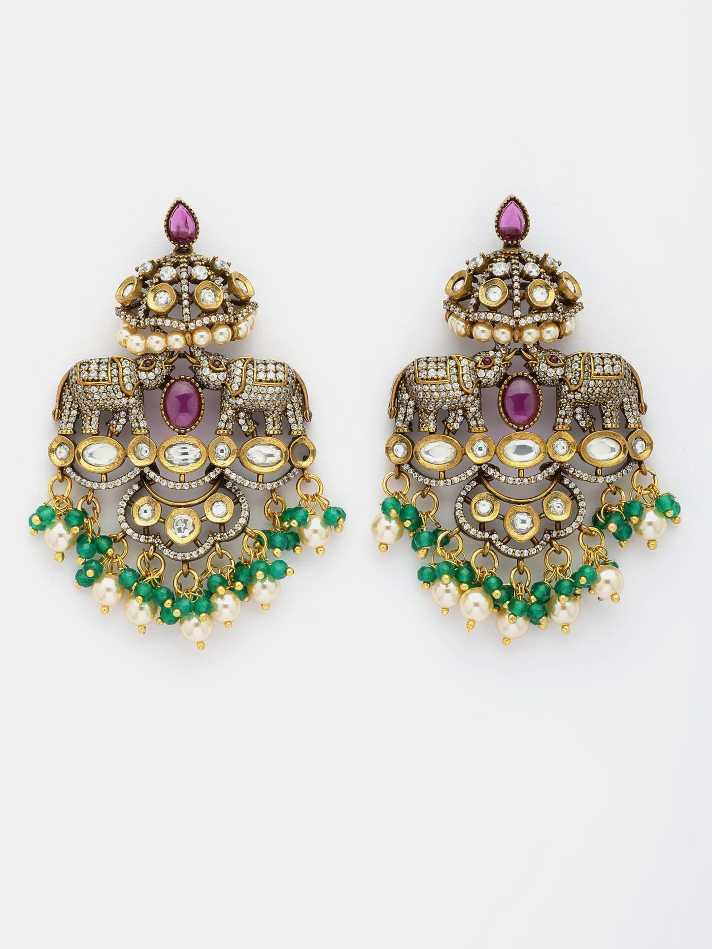 Exquisite Multi-Layer Moissanite, Ruby & Zircon Haaram