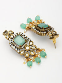 Luxurious Necklace Set With Moissanite, Emerald, Zircon & Emerald-Pearl Beads