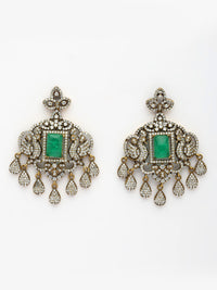 Opulent Layered Haaram with Moissanite, Emerald, Zircon & Pearl Accents
