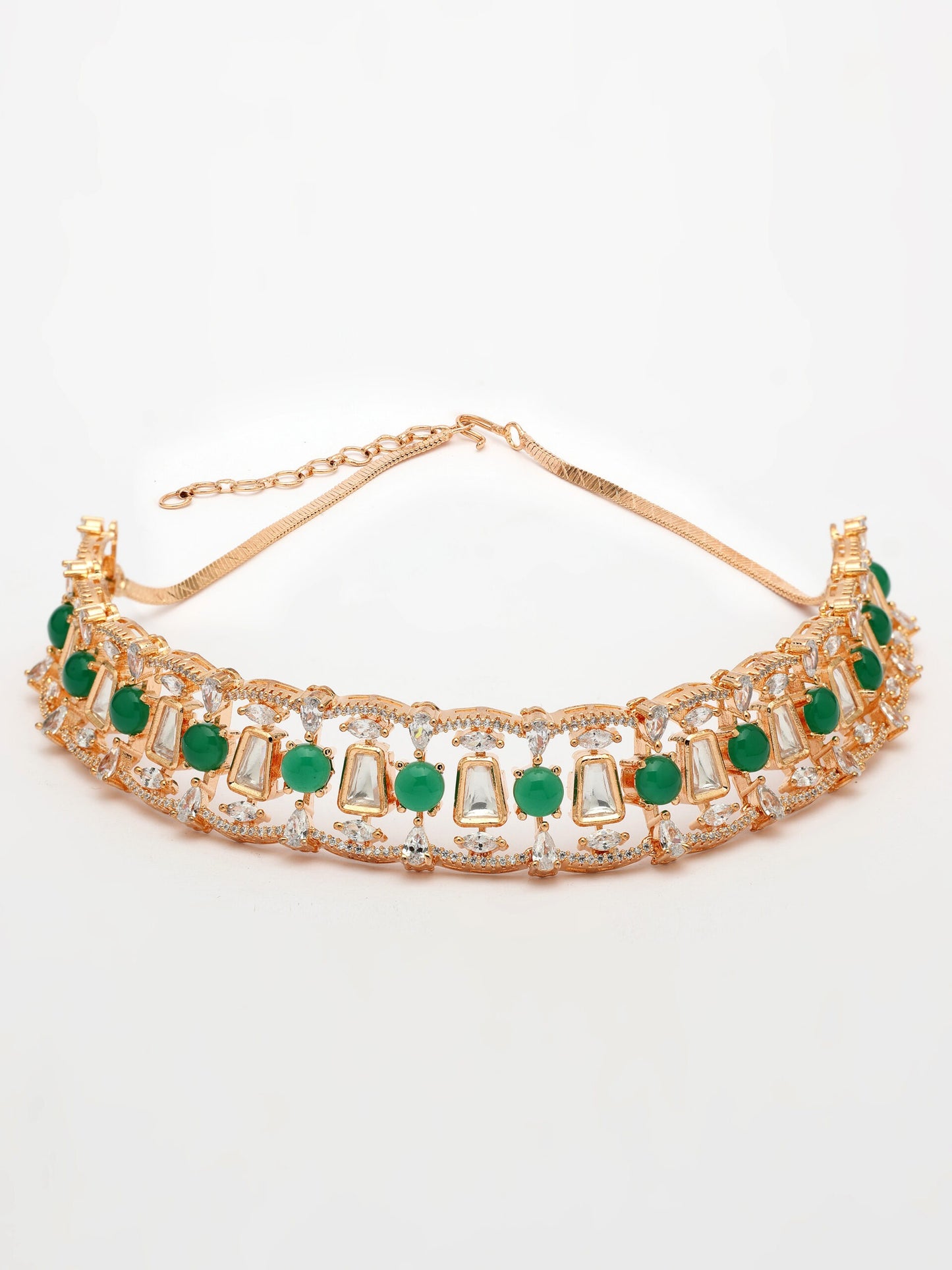 Brilliant Choker Set Adorned With Zircon