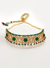 Regal Choker Adorned With Zircon, Beads & Pearls