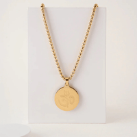 Men’s 24-Inch Gold Om Trishul Pendant Rope Chain Necklace