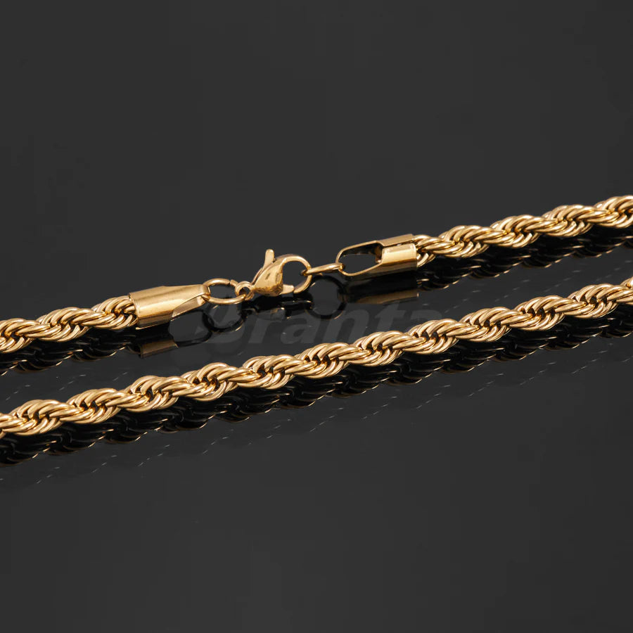 Urban Style Gold Rope Chain Necklace For Men (21.5 Inch)