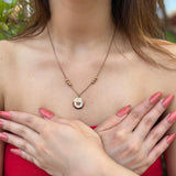 Greek Pattern Circle Charm Necklace For Women