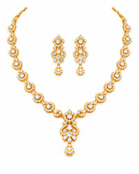 Shimmering Petals zircon Necklace Set