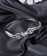 Sparkling Zircon Bracelet in Rhodium Polish