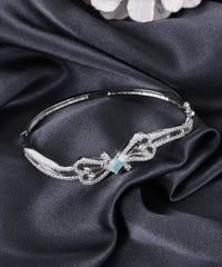 Sparkling Zircon Bracelet in Rhodium Polish