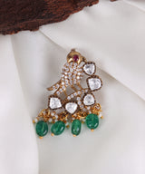 Premium Bird Pendant in Ruby, Zircon & Moissanite