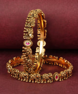Elegant Zircon & Ruby Statement Bangles