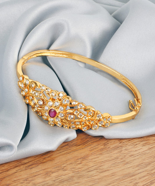 Premium Kada Bracelet studded with Zircon and Ruby