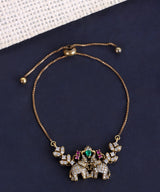 Classic Bracelet Adorned with Ruby, Emerald & Zircon