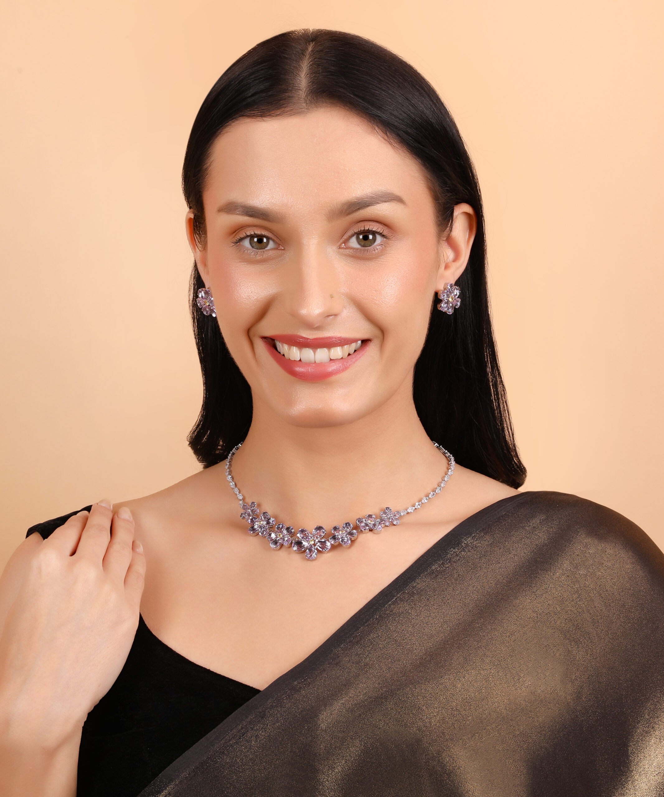 The Brilliance of Perfection — Premium Zircon Necklace | Purple