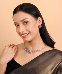 The Brilliance of Perfection — Premium Zircon Necklace | Purple
