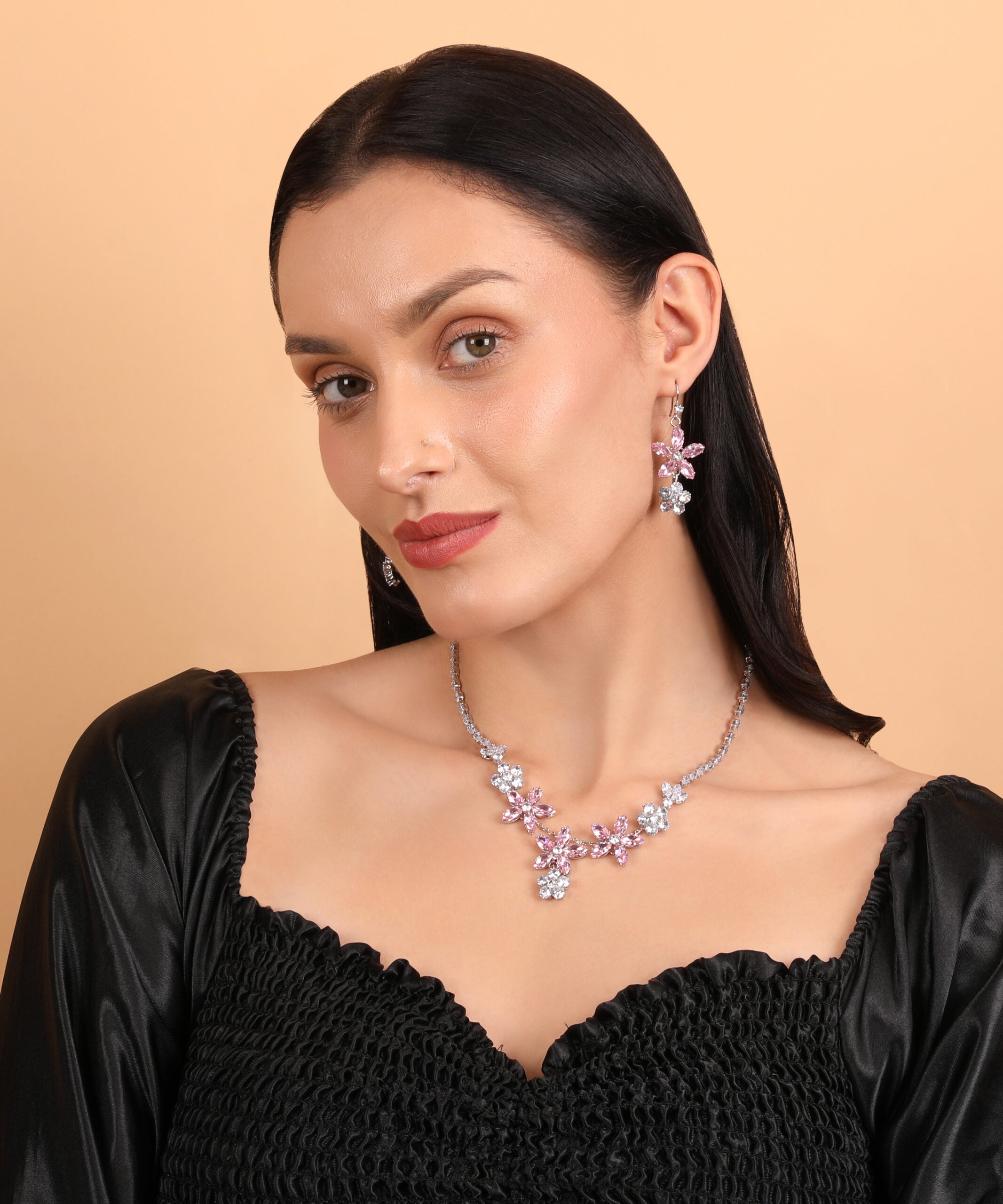 The Brilliance of Perfection — Premium Zircon Necklace | Pink