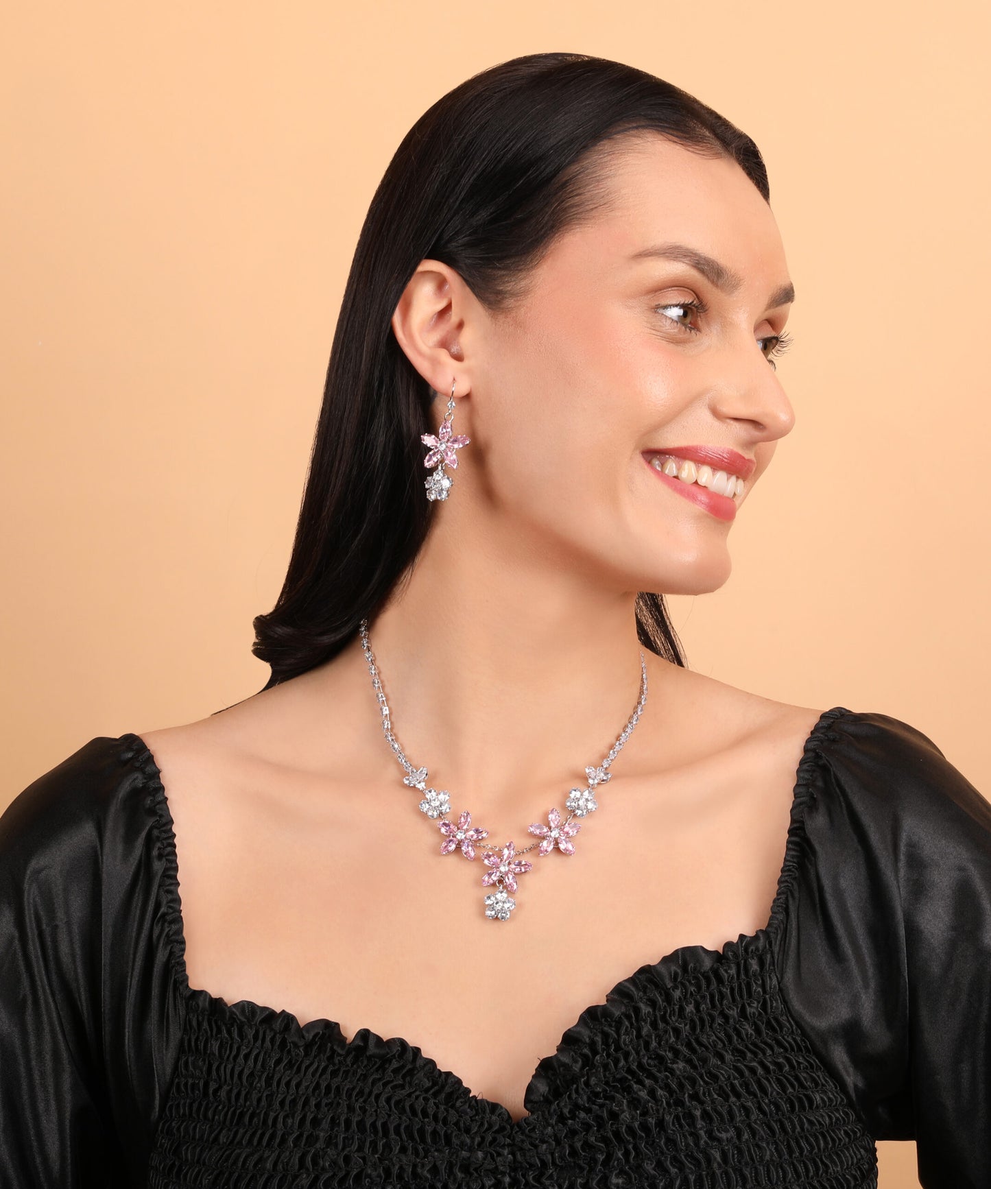 The Brilliance of Perfection — Premium Zircon Necklace | Pink