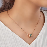Rose Gold Emerald Shine Necklace