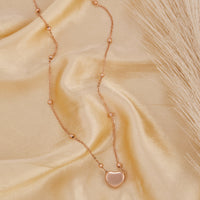 Minimal Rose Gold-Tone Heart Shaped Necklace