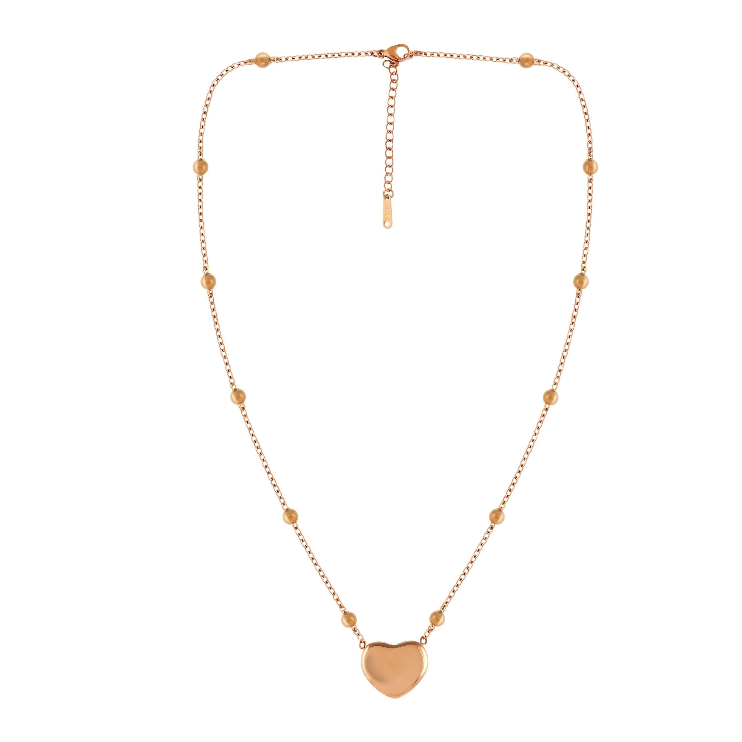 Minimal Rose Gold-Tone Heart Shaped Necklace