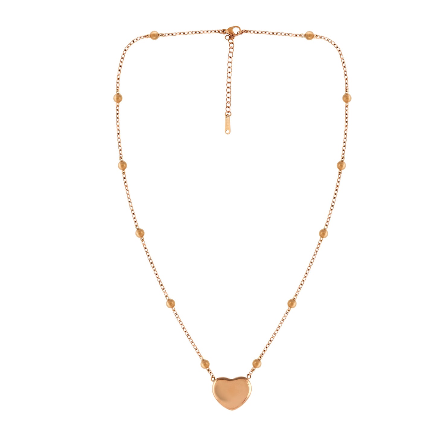 Minimal Rose Gold-Tone Heart Shaped Necklace
