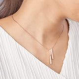 Rose Gold Bar Necklace with Love & Sparkle