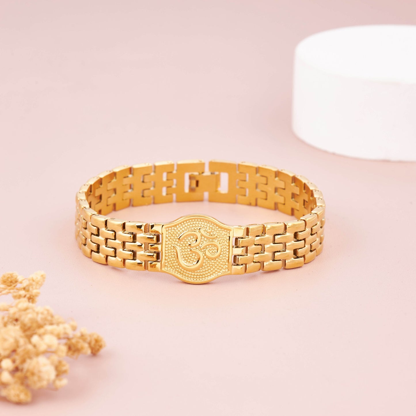 Premium Gold-Plated Om Lucky Bracelet For Men