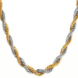 Gold & Silver Plated Twist Design Chain For Mem (21.5 Inch)