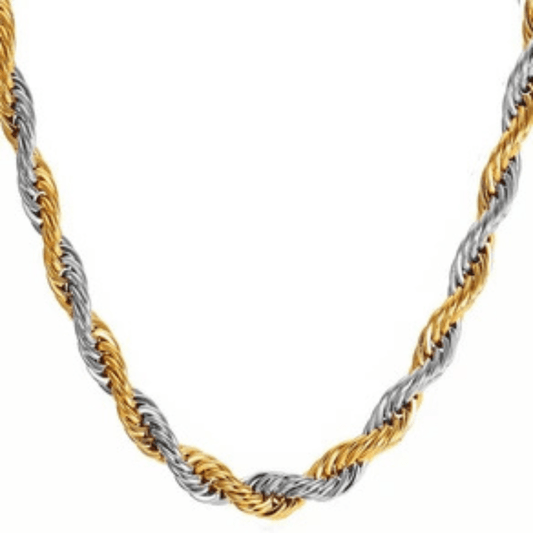 Gold & Silver Plated Twist Design Chain For Mem (21.5 Inch)