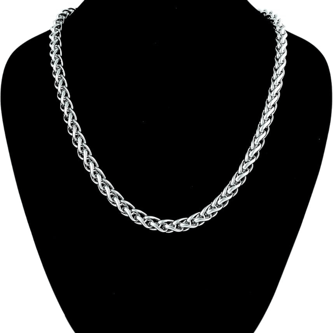 Twisted Design Stainless Steel Chain for Men (21.5 Inch)