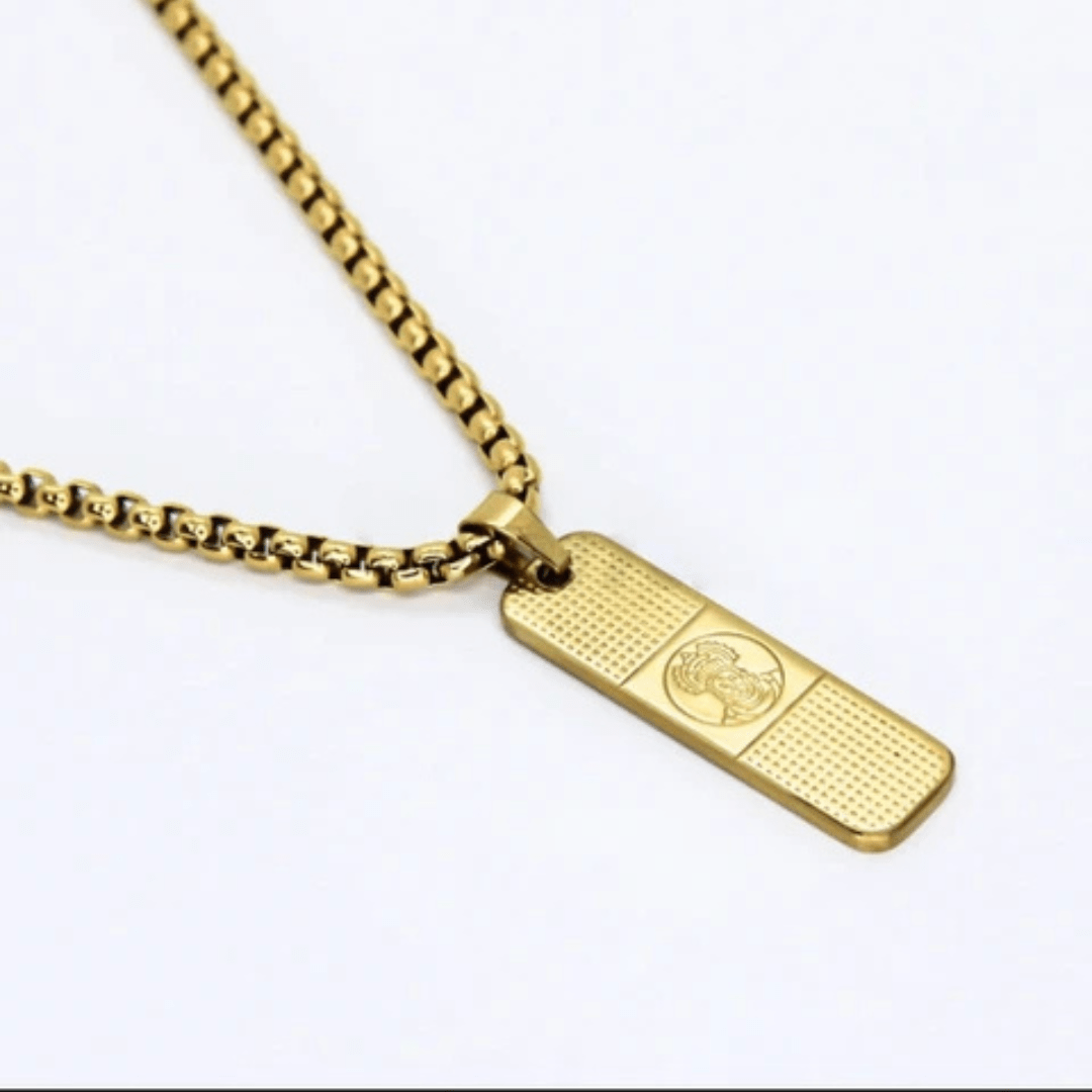 Dotted Pattern Hanuman Pendant Gold-Plated Necklace Chain For Men