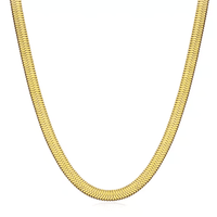 Shiny Gold Tone Snake Necklace Chain For Women