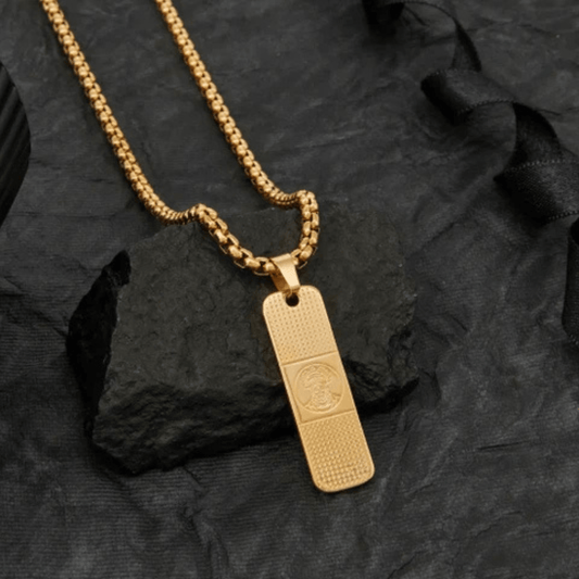 Dotted Pattern Hanuman Pendant Gold-Plated Necklace Chain For Men