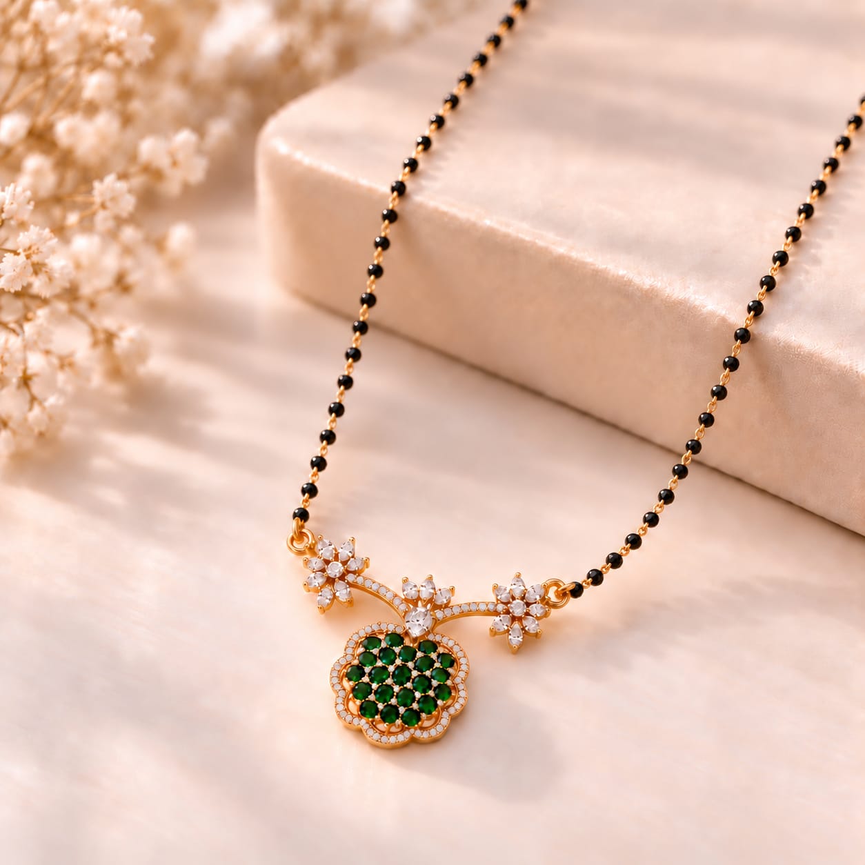 Royal Crystal Black Bead Mangalsutra