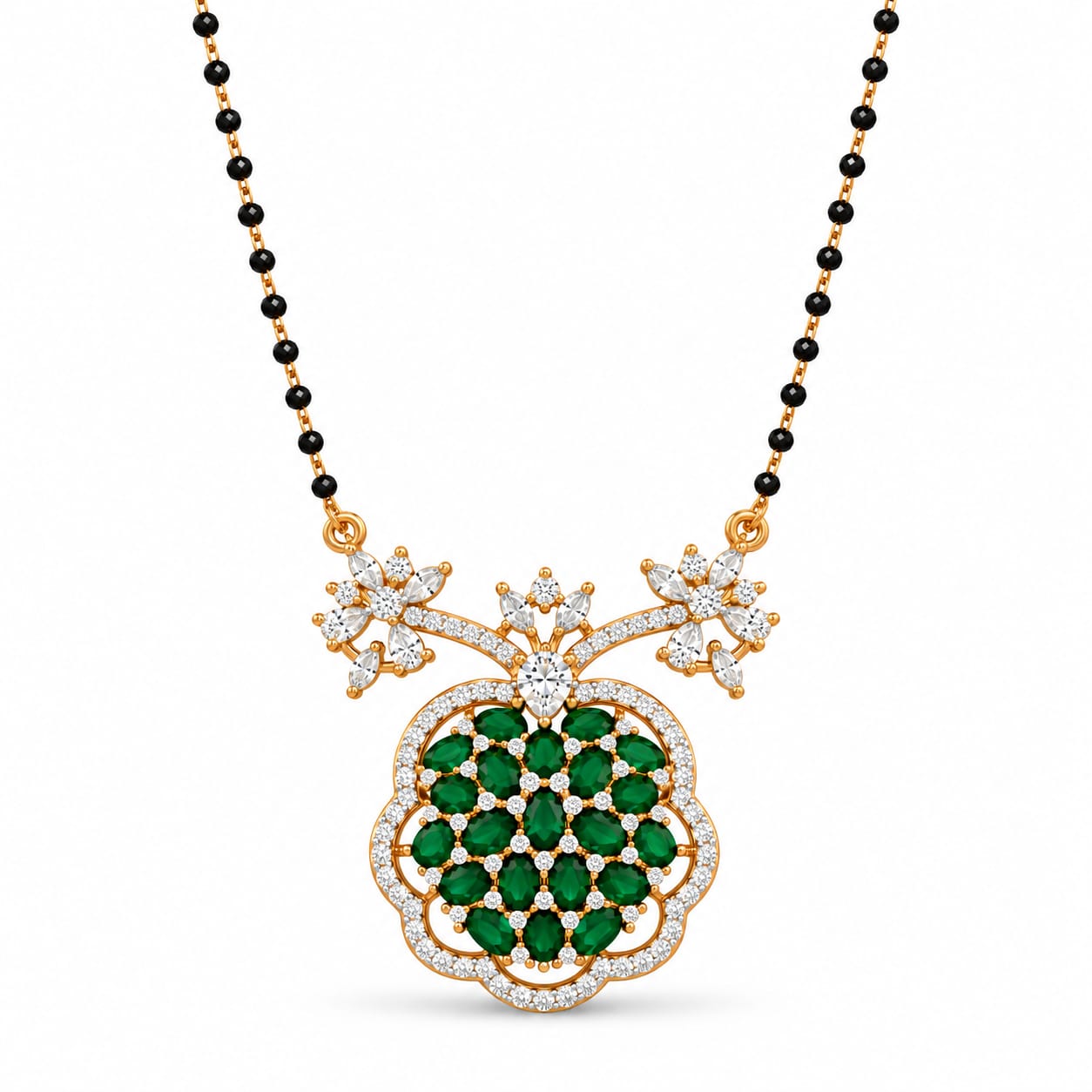 Royal Crystal Black Bead Mangalsutra