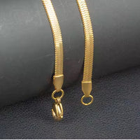 Smooth Gold Finish Snake Chain Necklace for Men