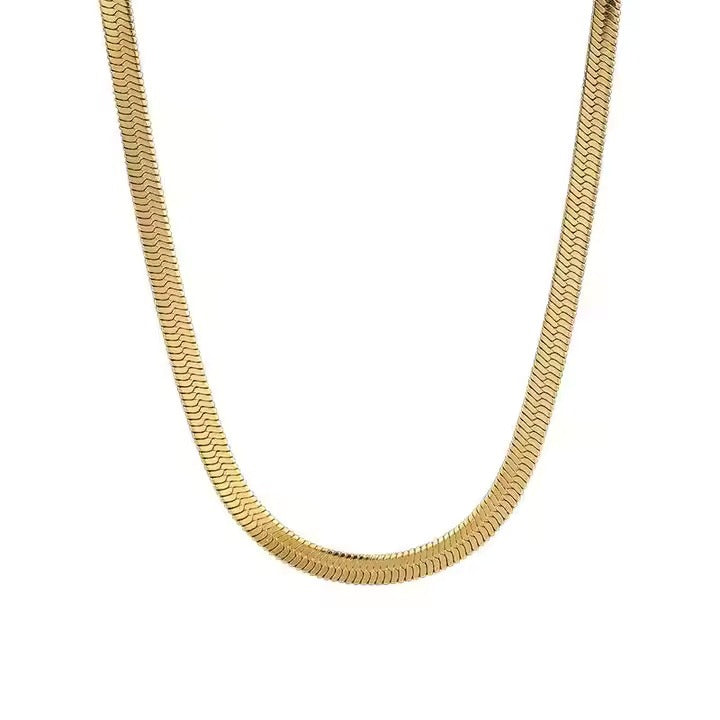 Smooth Gold Finish Snake Chain Necklace for Men