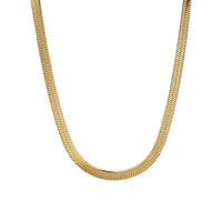 Smooth Gold Finish Snake Chain Necklace for Men