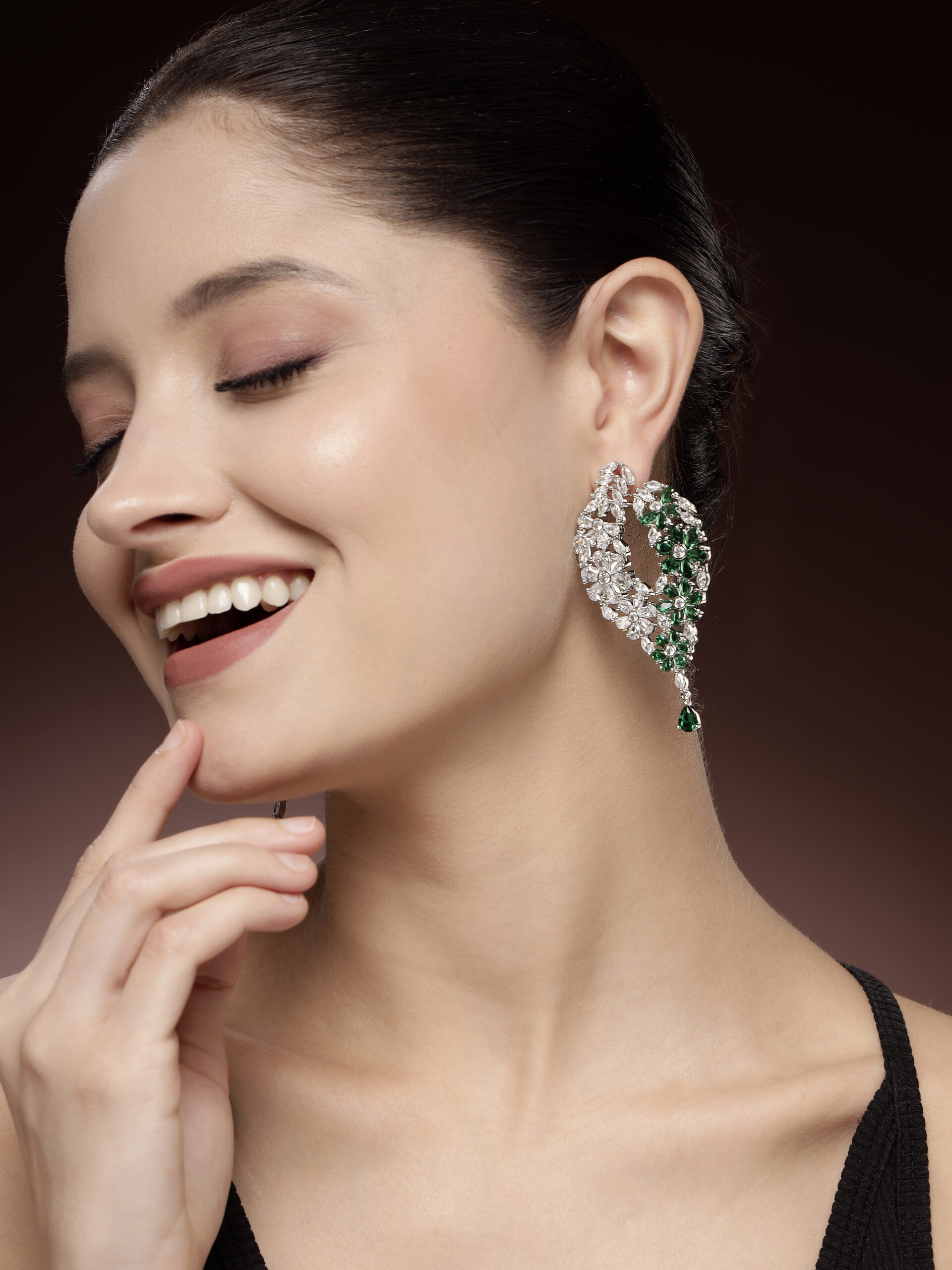 Zircon earrings | Green