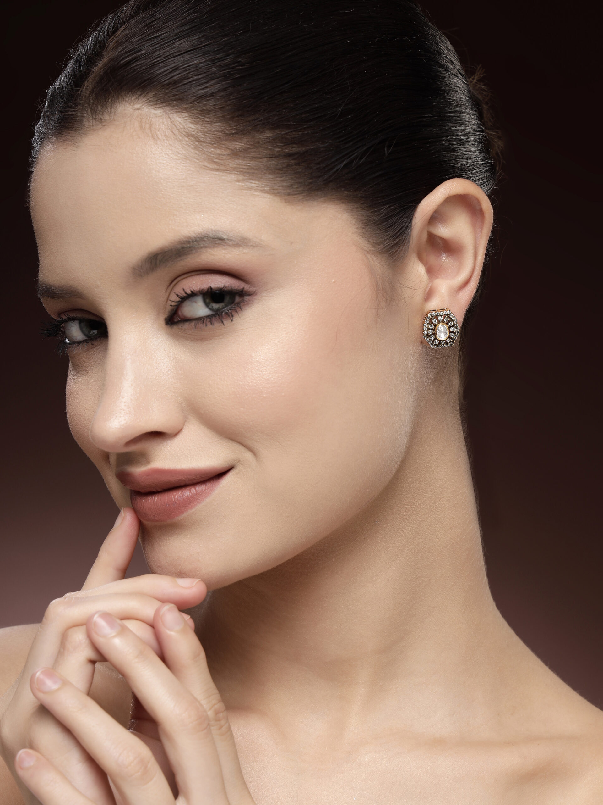 92.5 Silver Luxury Moissanite and Zircon Studs in High-Polish