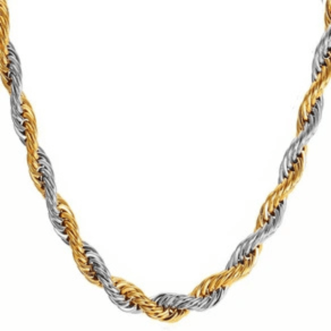 Gold & Silver Plated Twist Design Chain For Mem (21.5 Inch)