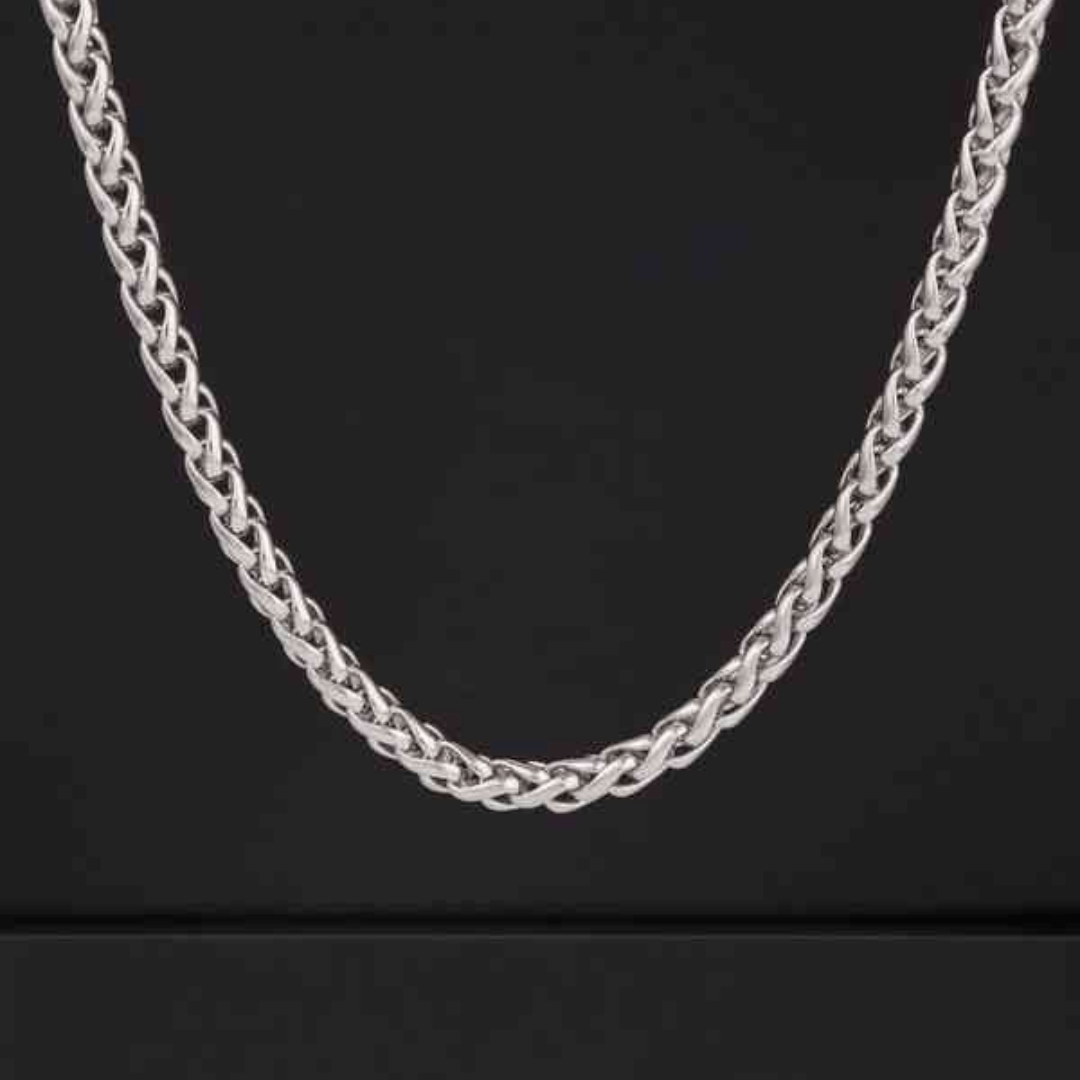 Twisted Design Stainless Steel Chain for Men (21.5 Inch)