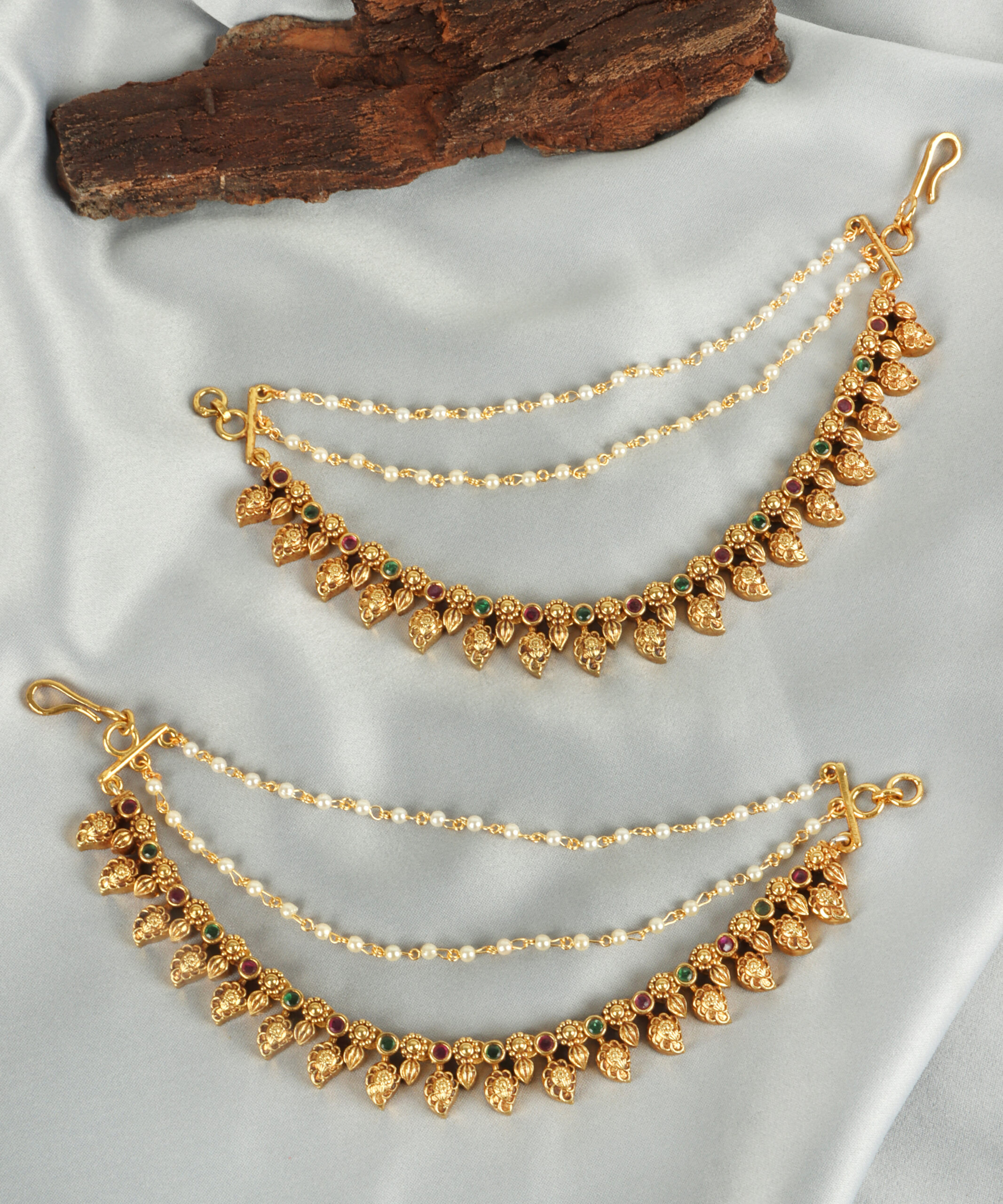 High Gold Polished Lab-Grown Ruby & Emerald Matils